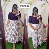 New Feeding/Maternity Popcorn Western dress(Free scrunchie)