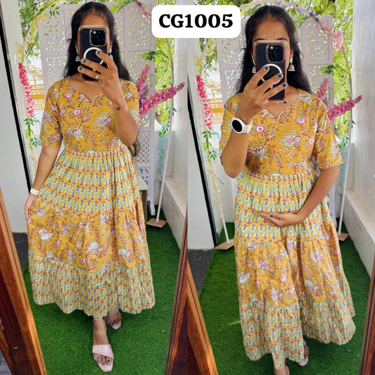 New Feeding/Maternity Pure cotton Maxi with lining CG1005