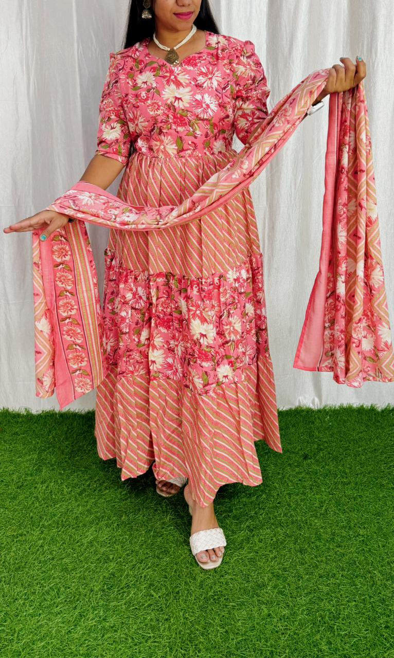 Premium Cotton Fabric Maxi and Duppata with Cotton lining FC0102