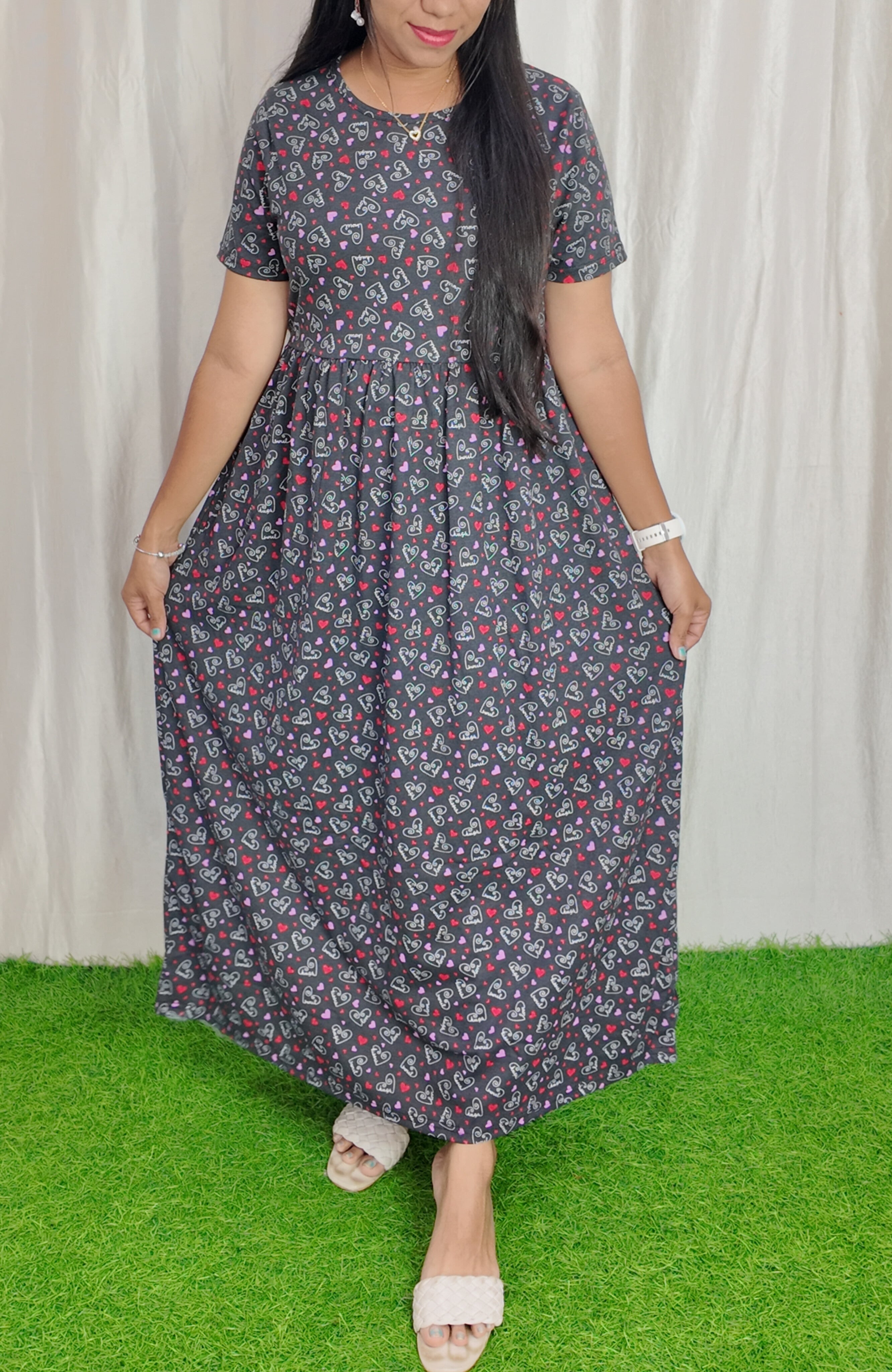 Cotton Loungewear Maxi (Non feeding) Buy 3 @1200/-