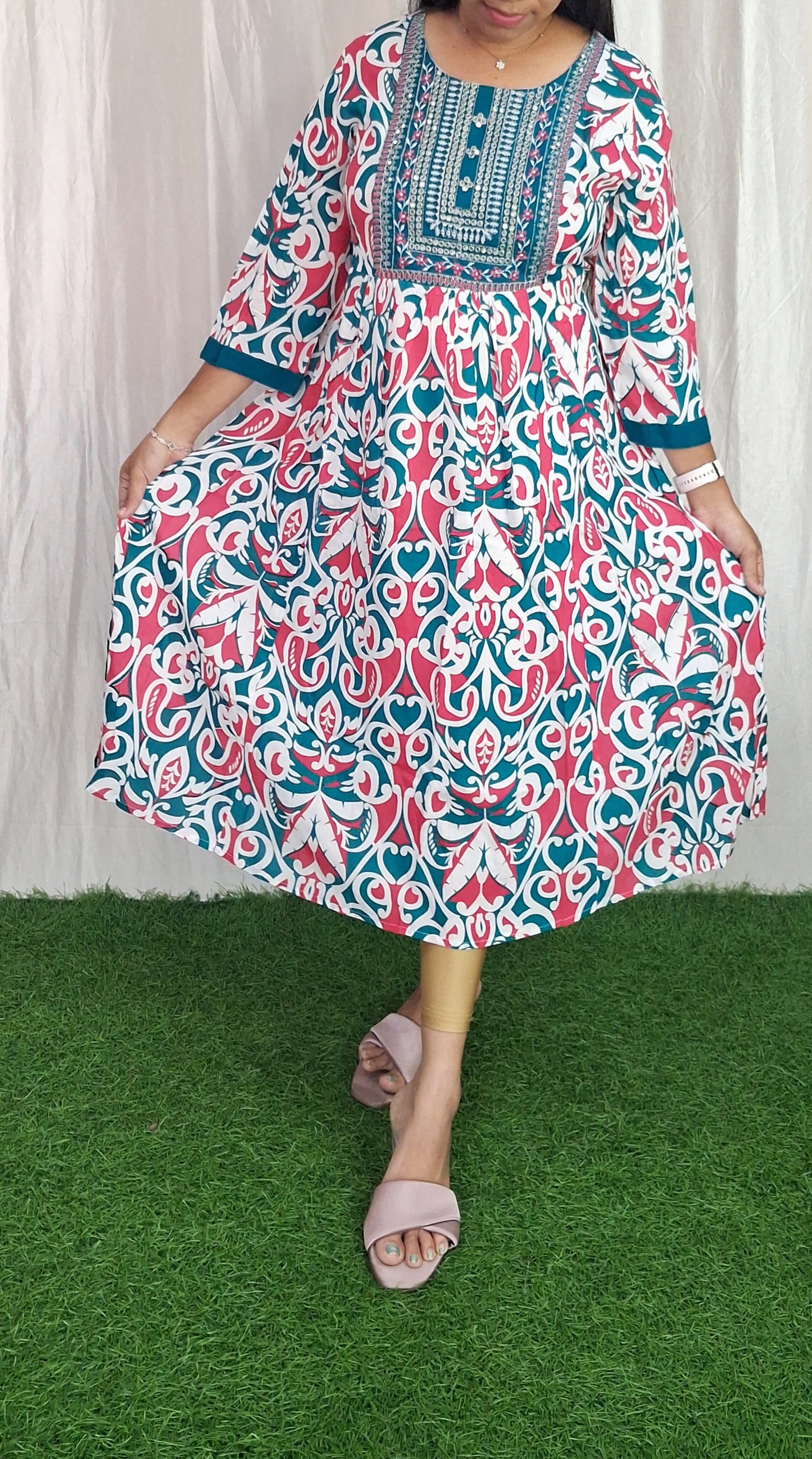 Rayon Embroidery Kurti( without lining) ( Non Feeding only)-065
