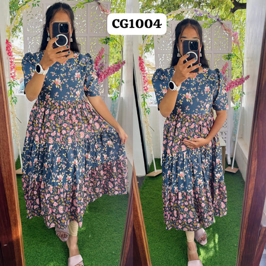 New Feeding/Maternity Pure cotton Maxi with lining CG1004