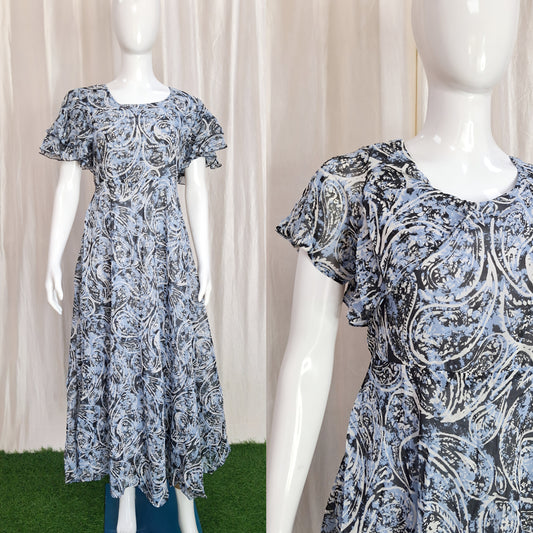 Georgette Maxi Short Sleeves inside(with Lining) ( Non Feeding only)-116