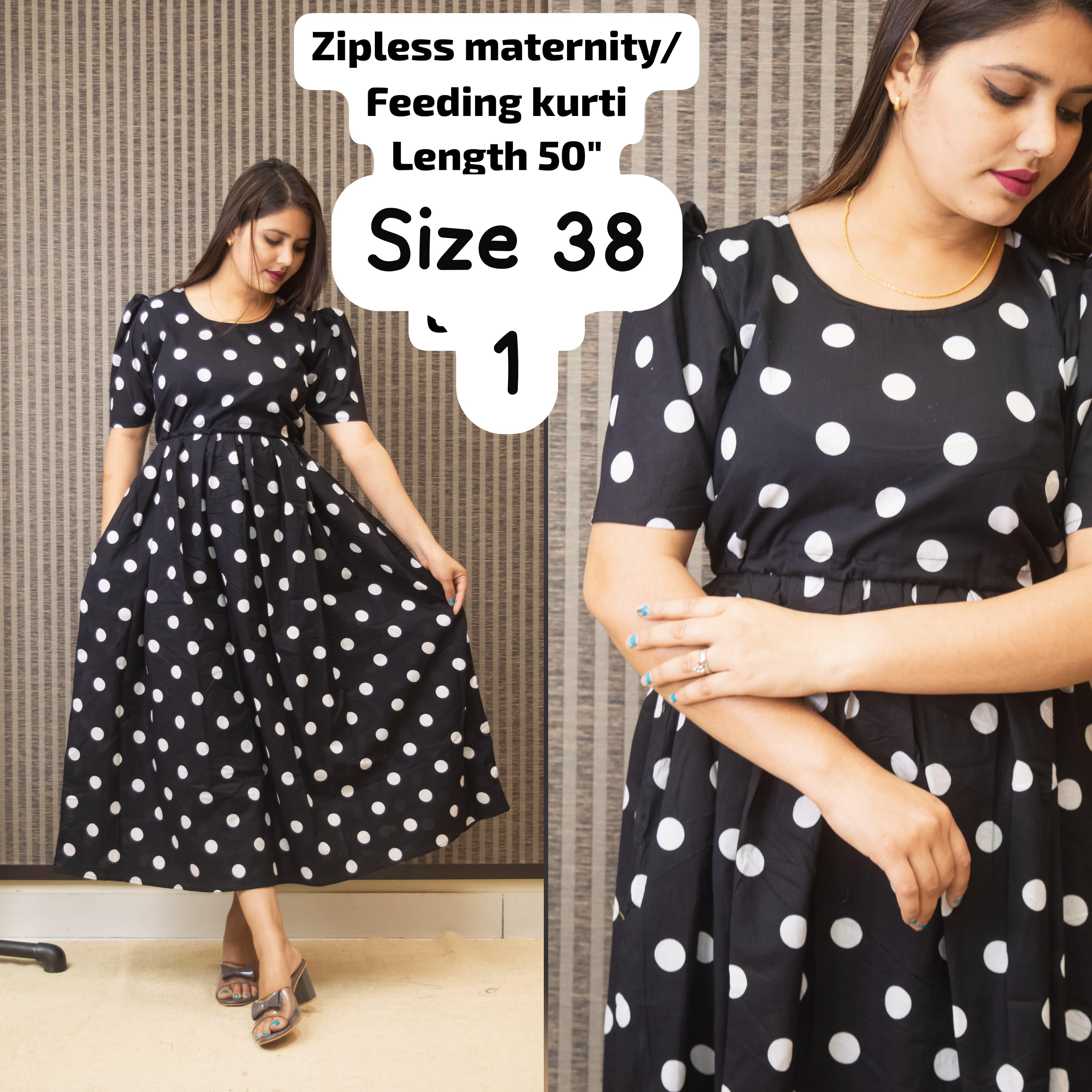 PULL UP MATERNITY/Zipless FEEDING KURTIS (Without lining)