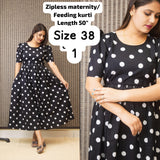 PULL UP MATERNITY/Zipless FEEDING KURTIS (Without lining)