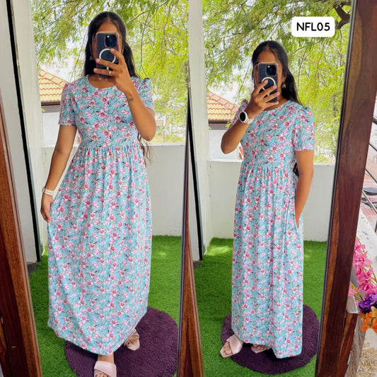 FLN061  Cotton Loungewear Full Maxi (Non-feeding) LENGTH 50-51"