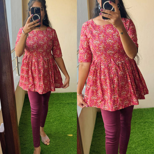 SUMMER SPECIAL PEPLUM TOP IN BEAUTIFUL PRINTS- Non Feeding Only