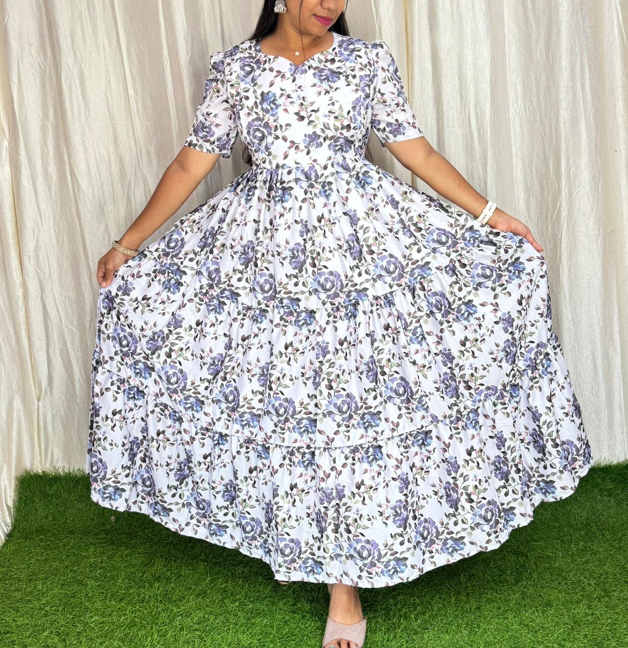 MayaOC10 Maxi-Feeding/Non feeding-Premium Heavy quality Georgette 3-Tier Maxi (With Lining)