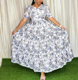 MayaOC10 Maxi-Feeding/Non feeding-Premium Heavy quality Georgette 3-Tier Maxi (With Lining)