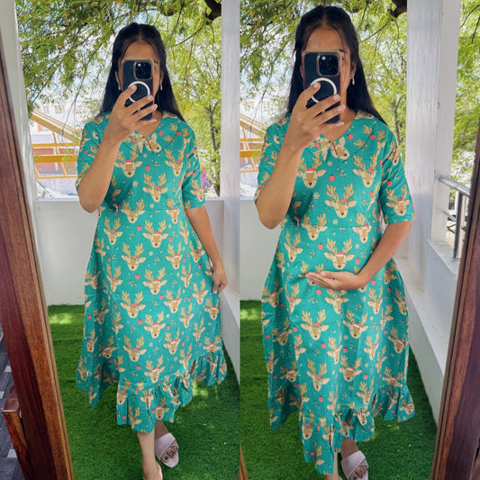 Feeding/Maternity- Pure cotton Aline dress FC0164