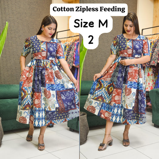 PULL UP MATERNITY/Zipless FEEDING KURTIS (Without lining)