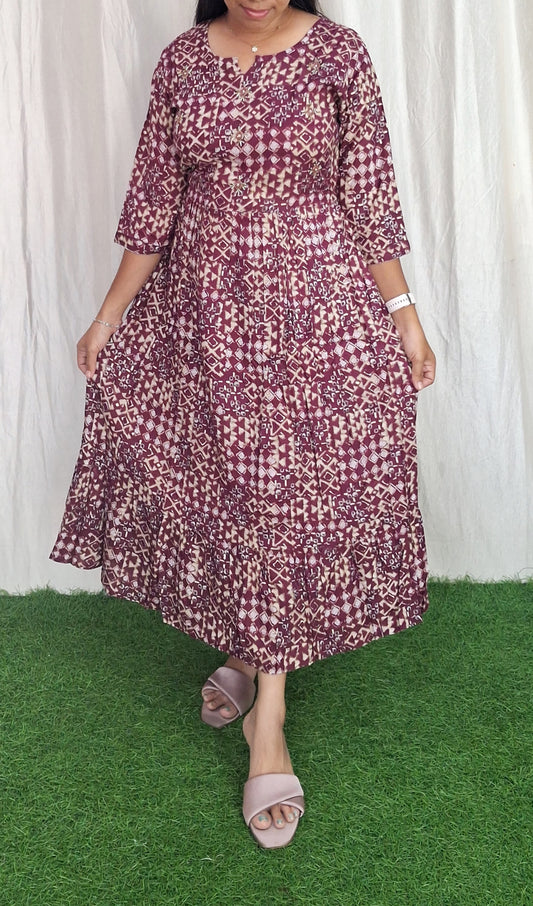 Buy 1 Get 1 Free Rayon Work Kurti( without lining) ( Non Feeding only)-070