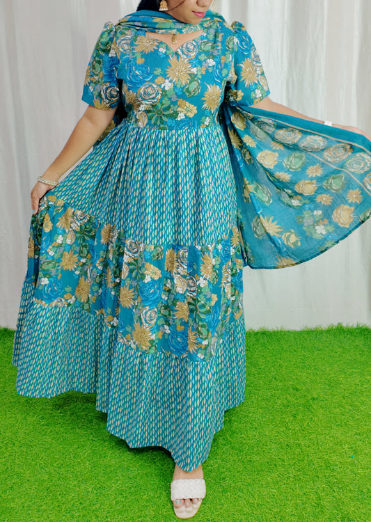 Premium Cotton Fabric Maxi and Duppata with Cotton lining FC0096