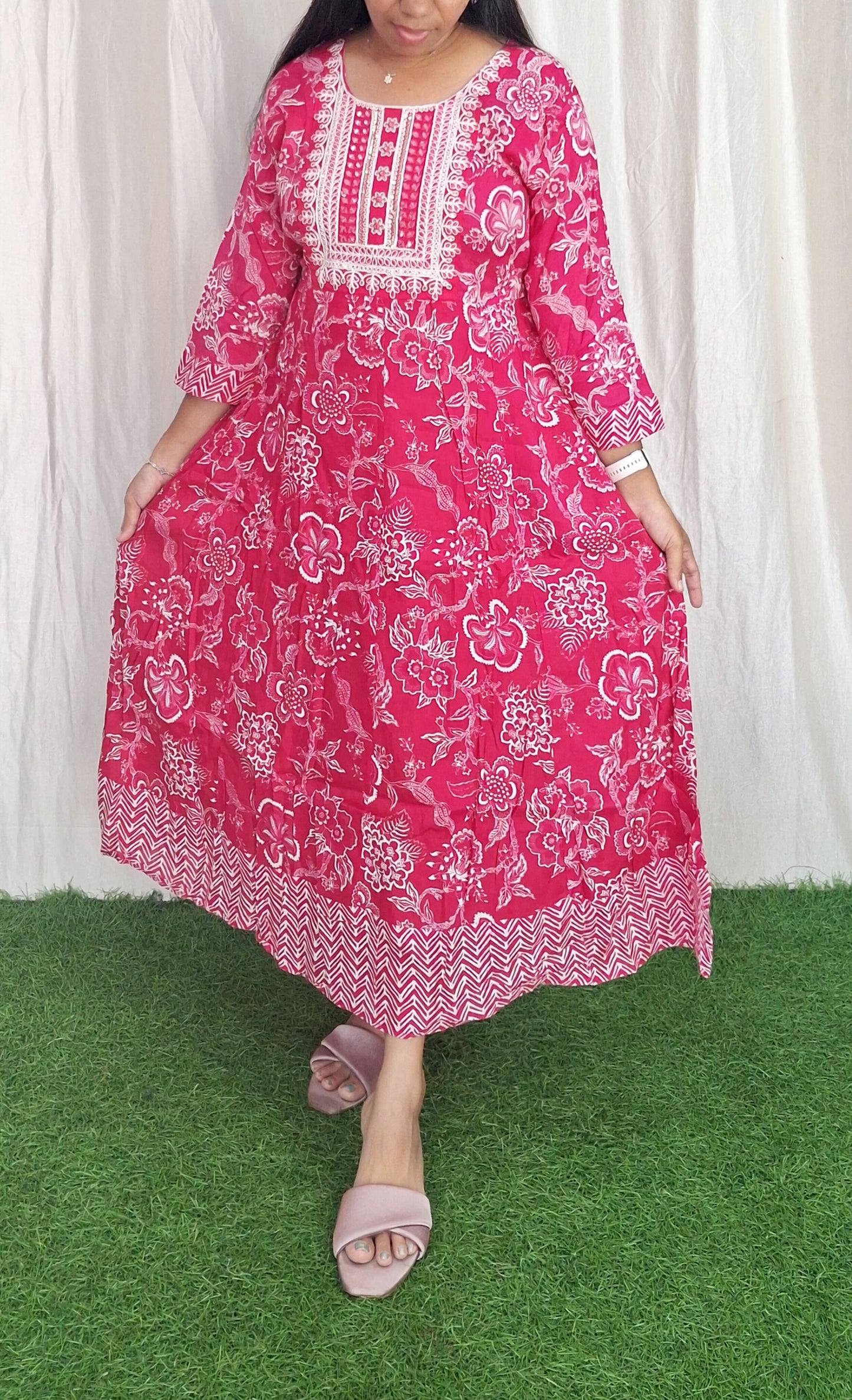 Rayon Embroidery Kurti( without lining) ( Non Feeding only)-066