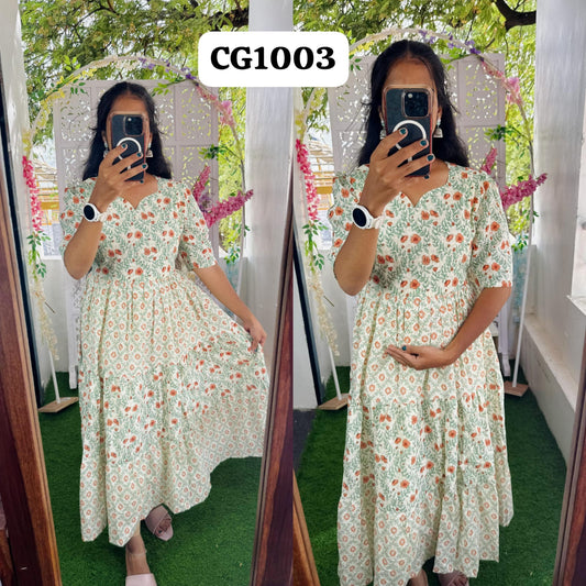 New Feeding/Maternity Pure cotton Maxi with lining CG1003