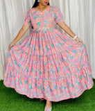 MayaOC6 Maxi-Feeding/Non feeding-Premium Heavy quality Georgette 3-Tier Maxi (With Lining)