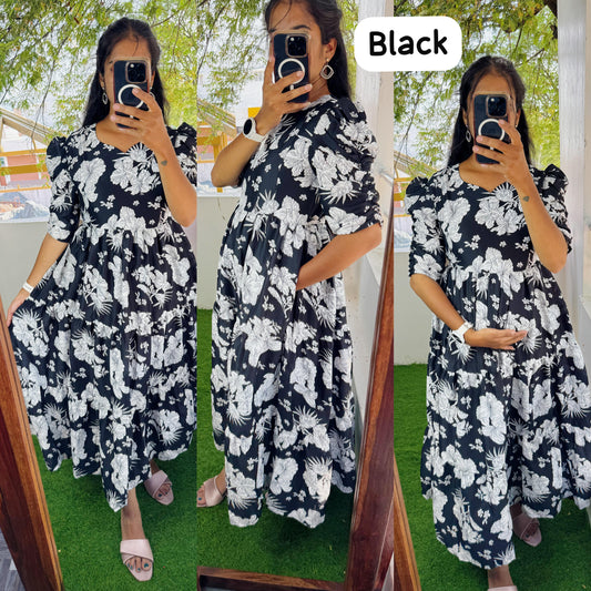 Feeding/Maternity- Premium 3 tier Maxi with lining