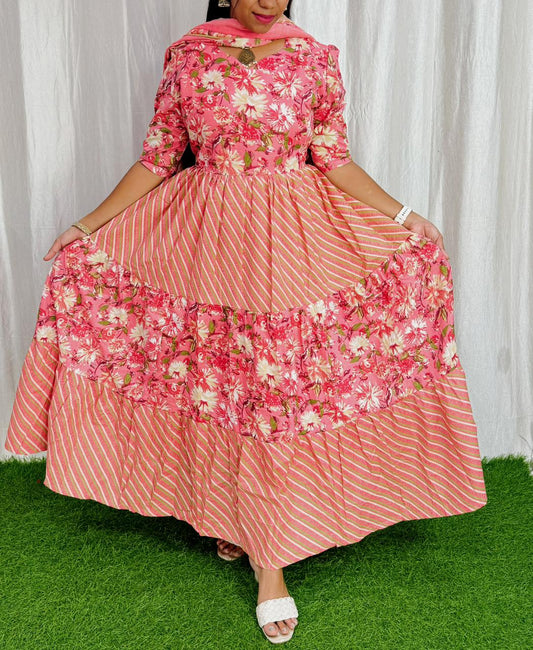 Premium Cotton Fabric Maxi and Duppata with Cotton lining FC0102