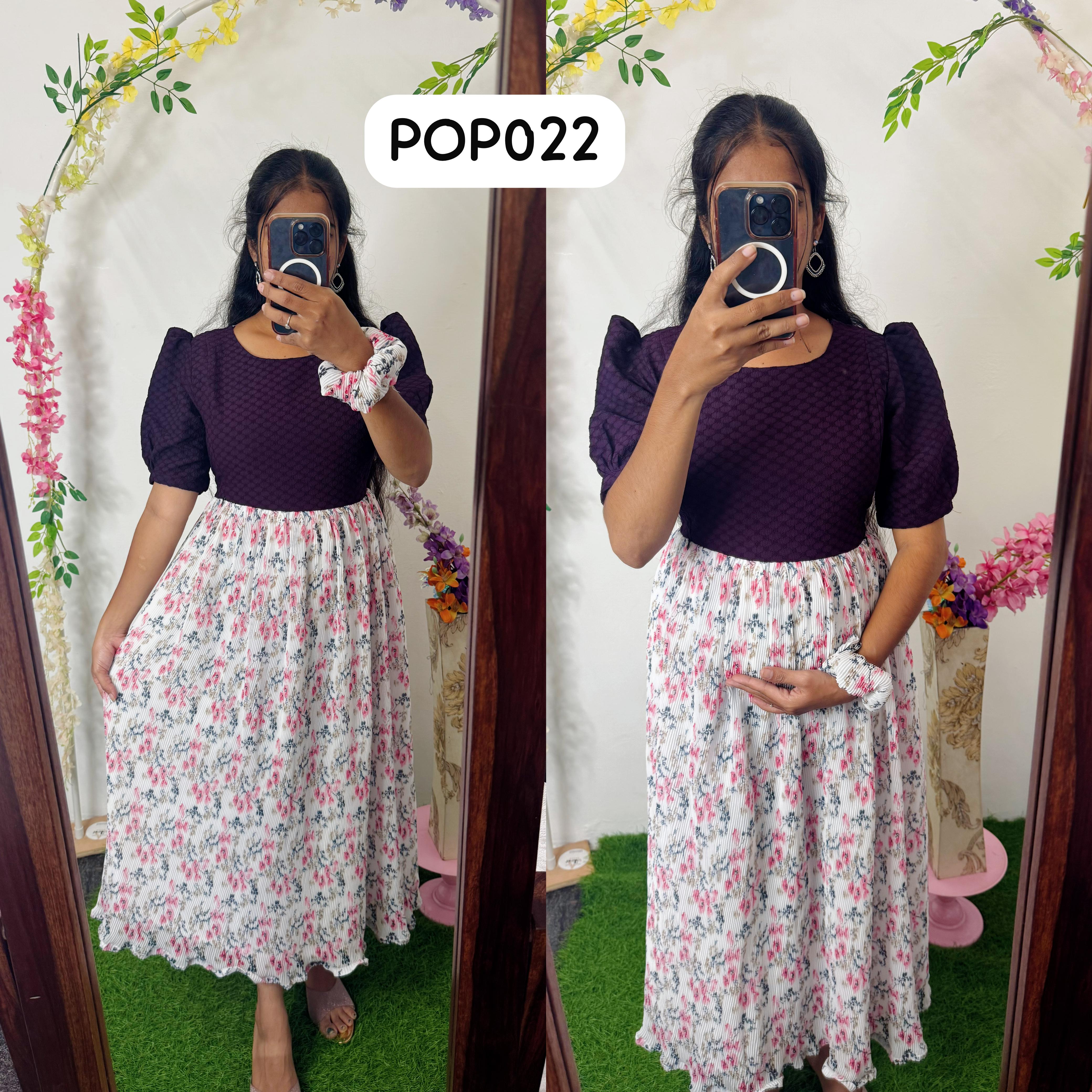 New Feeding/Maternity Popcorn Western dress(Free scrunchie)