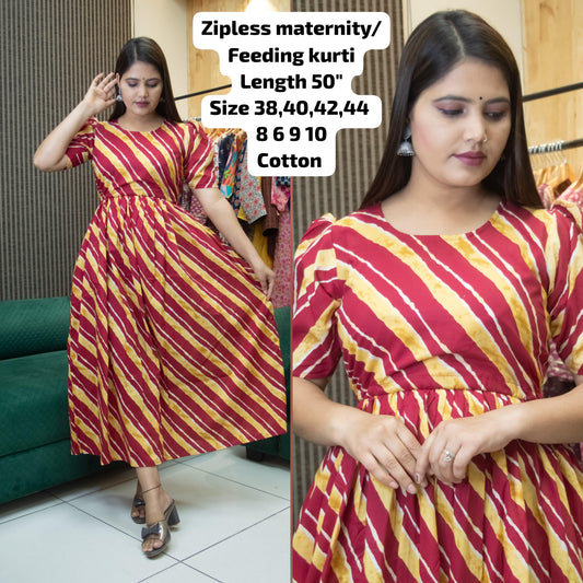 PULL UP MATERNITY/Zipless FEEDING KURTIS (With lining)