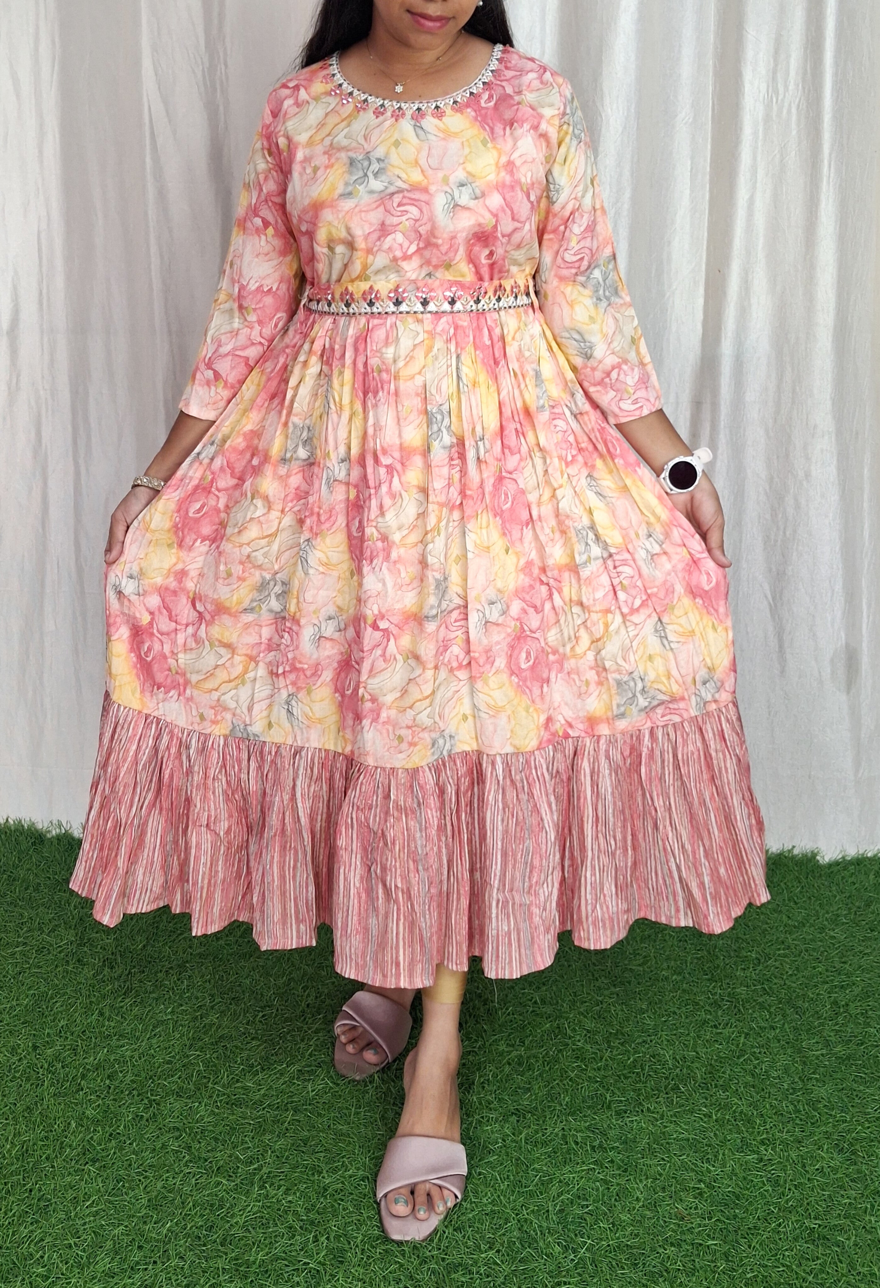 Cotton Embroidery Kurti( with lining) ( Non Feeding only)-128