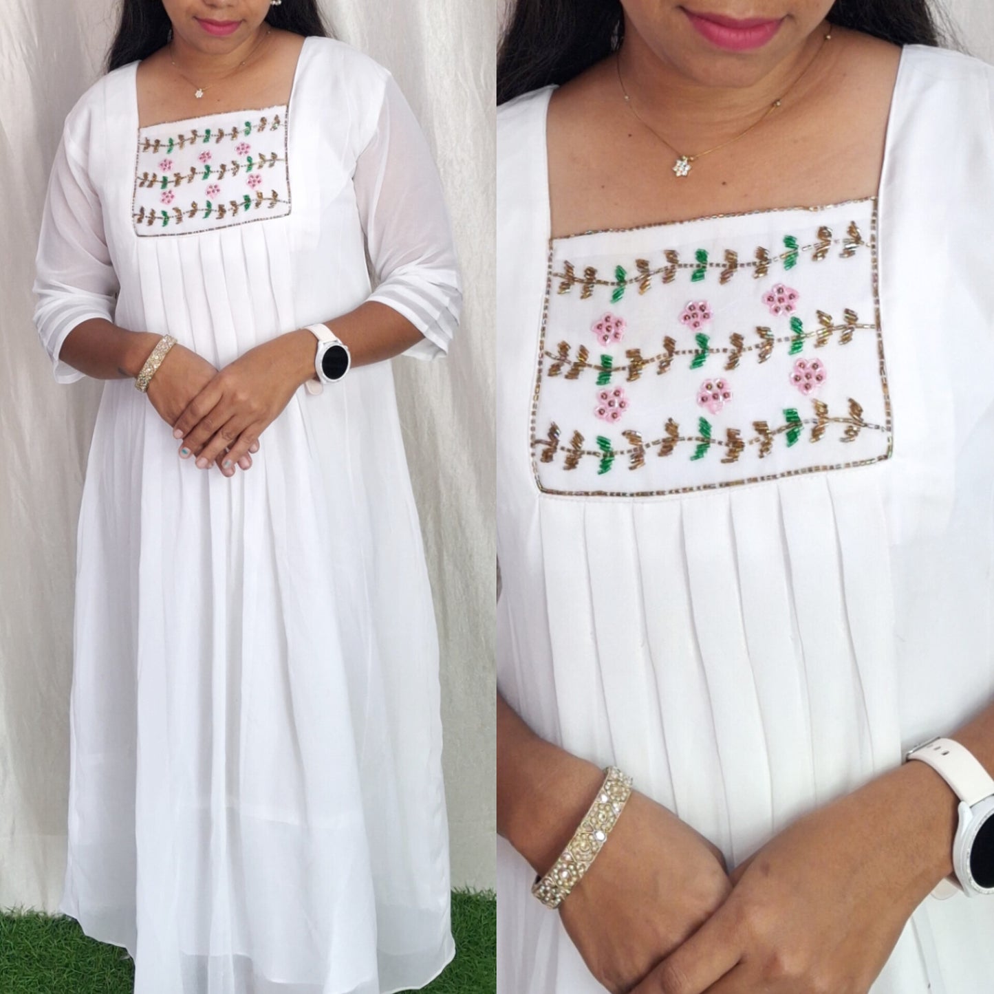 Georgette Work Kurti (with Lining) ( Non Feeding only)
