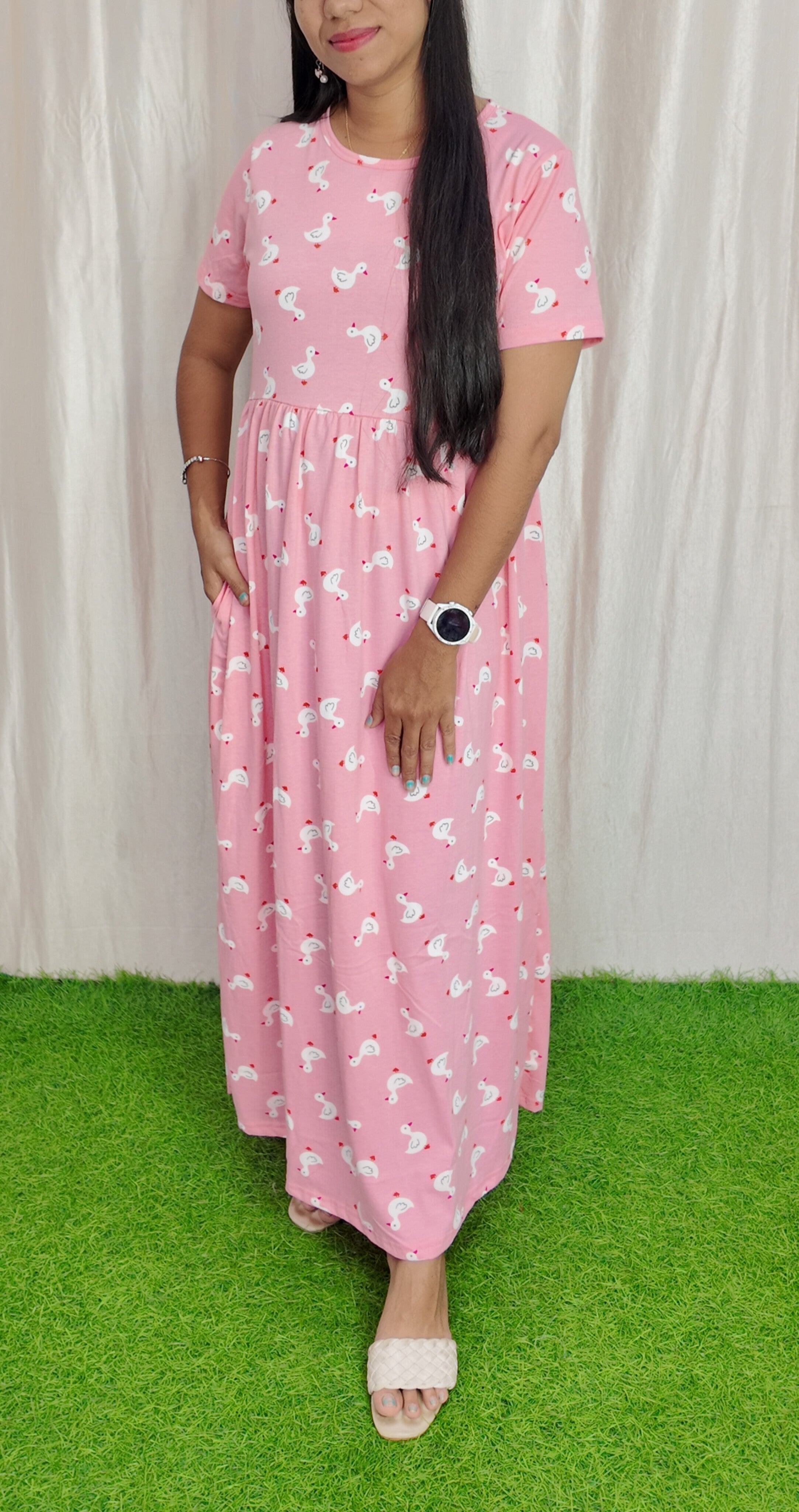 Cotton Loungewear Maxi (Non feeding) Buy 3 @1200/-