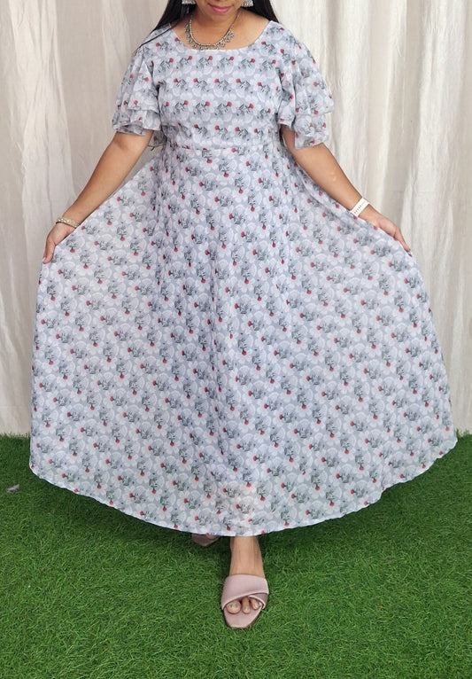 Georgette Maxi Short Sleeves inside(with Lining) ( Non Feeding only)