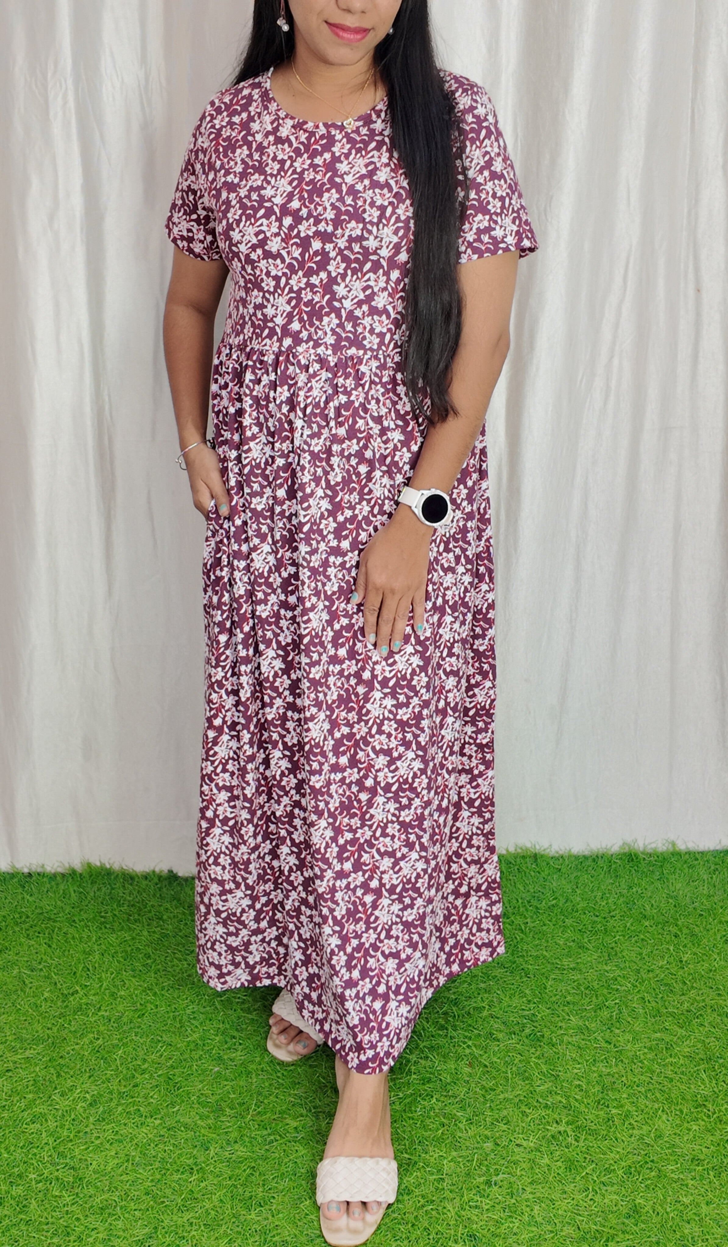 Cotton Loungewear Maxi (Non feeding) Buy 3 @1200/-