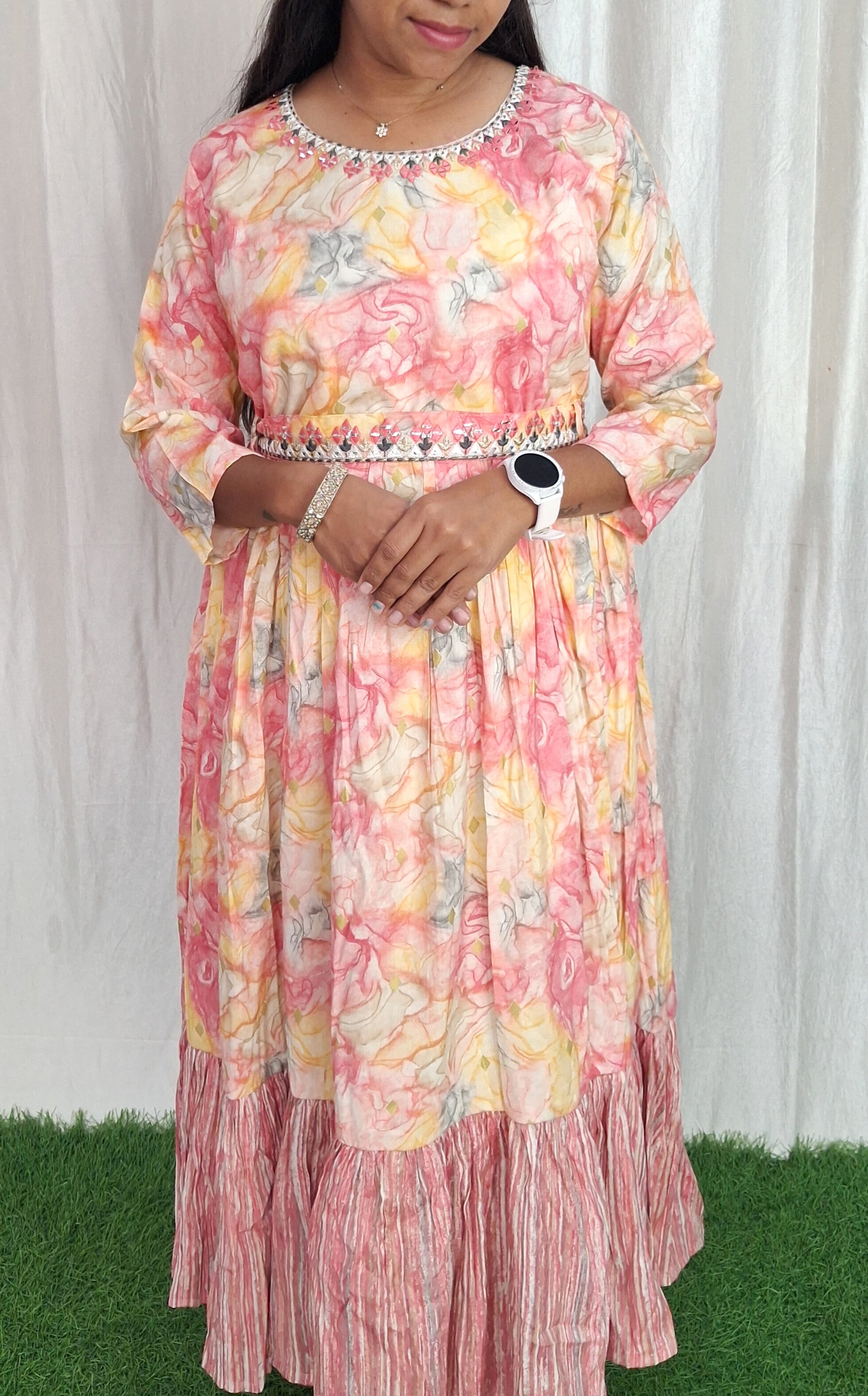 Cotton Embroidery Kurti( with lining) ( Non Feeding only)-128