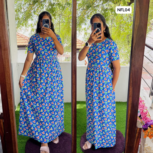 FLN062 Cotton Loungewear Full Maxi (Non feeding) LENGTH 50-51"