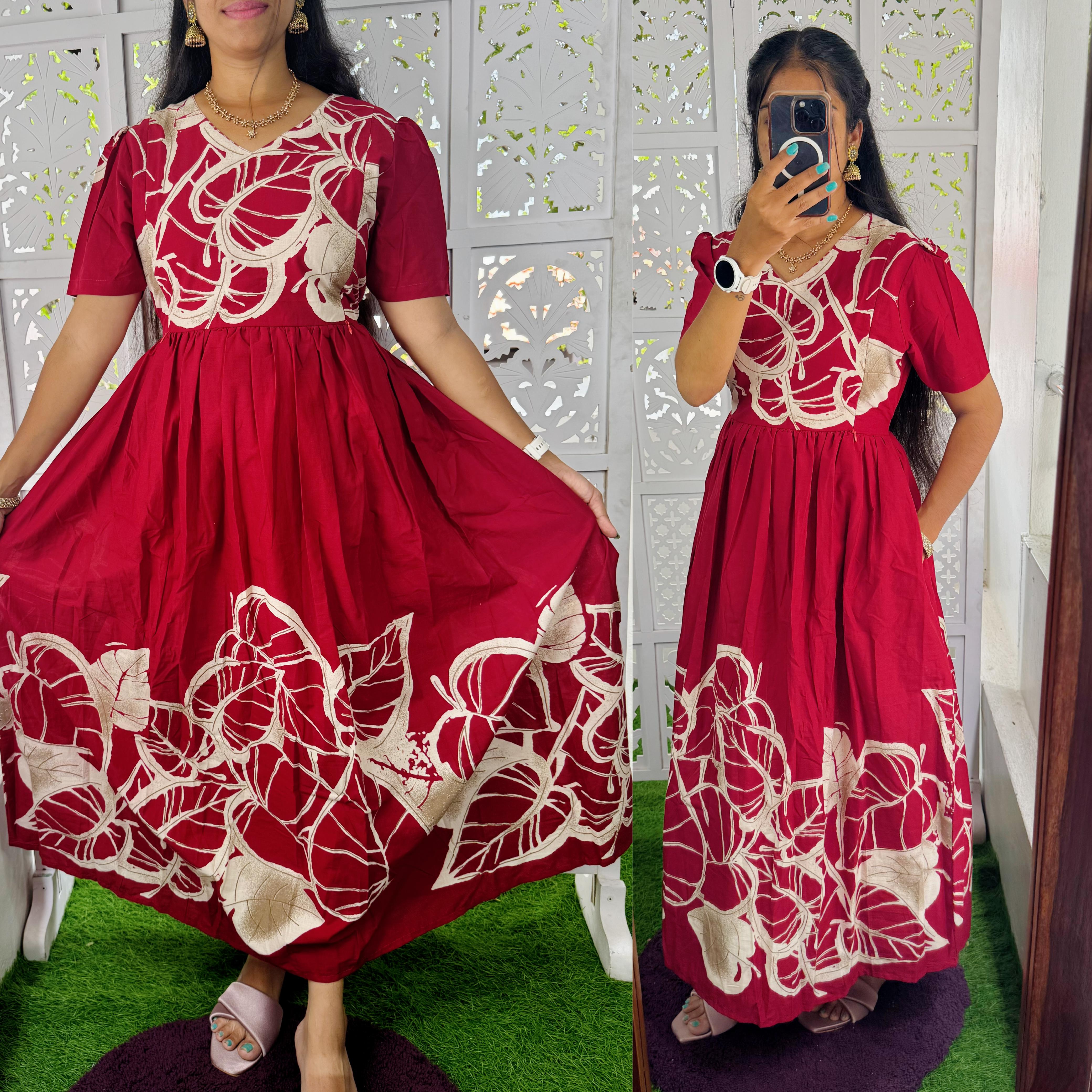 Feeding/Non Feeding Premium Cotton Maxi ( with cotton Lining )
