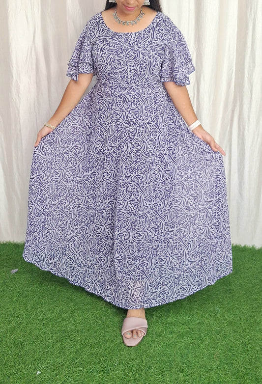 Georgette Maxi Short Sleeves inside(with Lining) ( Non Feeding only)-116