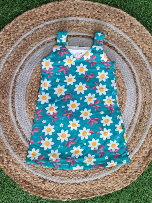 SF008-Elastic Shoulder Type Cotton knit Frocks for Little One's Buy 5 @600/-
