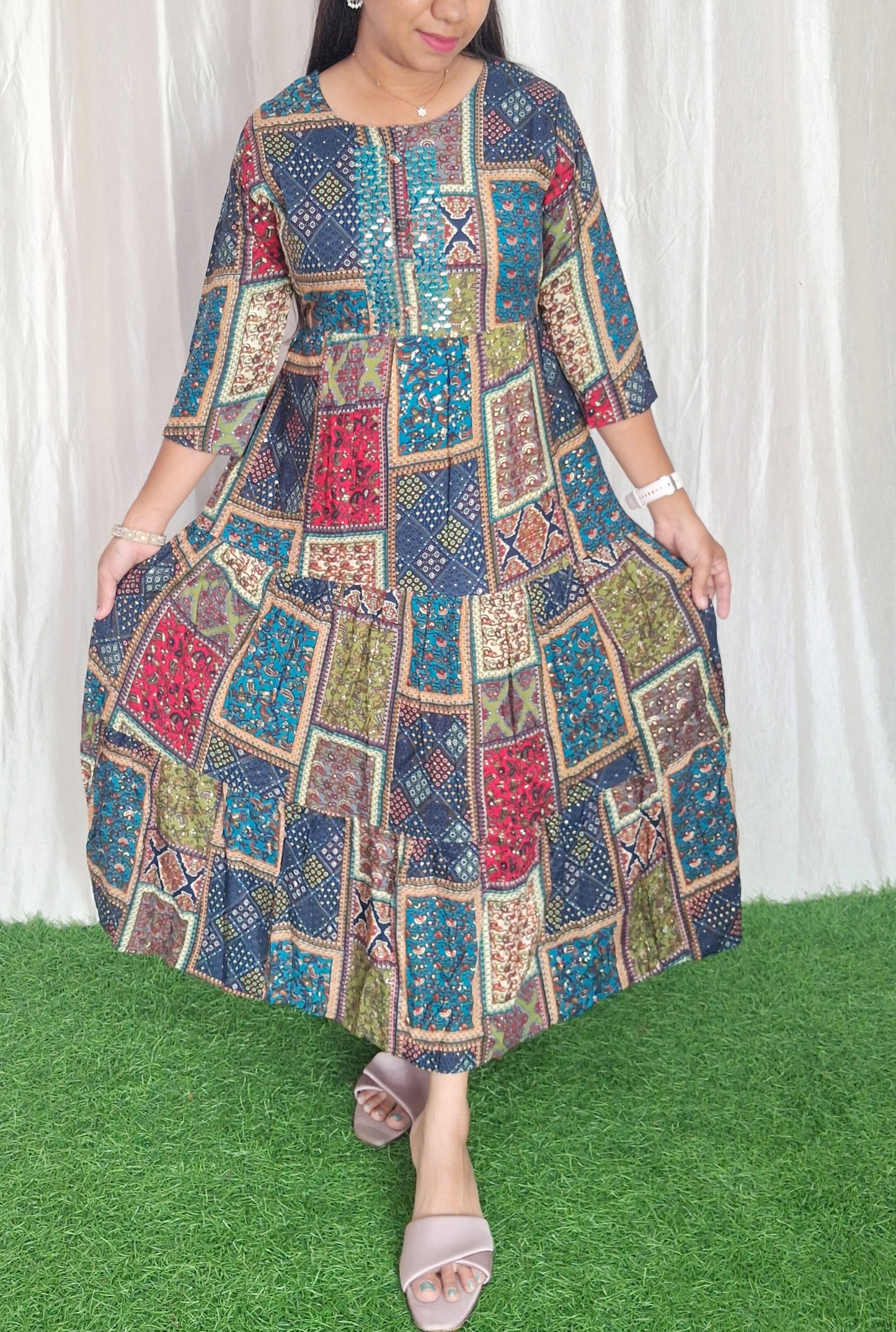 Buy 1 Get 1 Free Rayon Work Kurti( without lining) ( Non Feeding only)