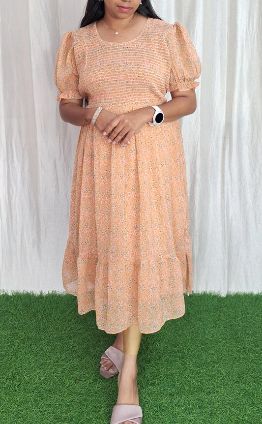 Buy 1 Get 1 Free Georgette Smoking Dress (with Lining) ( Non Feeding only)-098