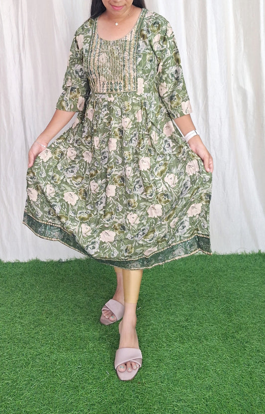 Buy 1 Get 1 Free Rayon Embroidery Kurti( Non Feeding only)