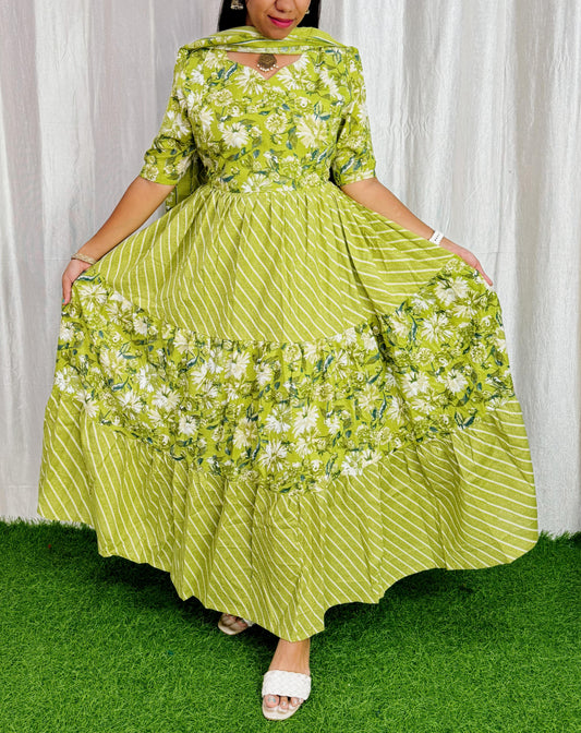 Premium Cotton Fabric Maxi and Duppata with Cotton lining FC0101