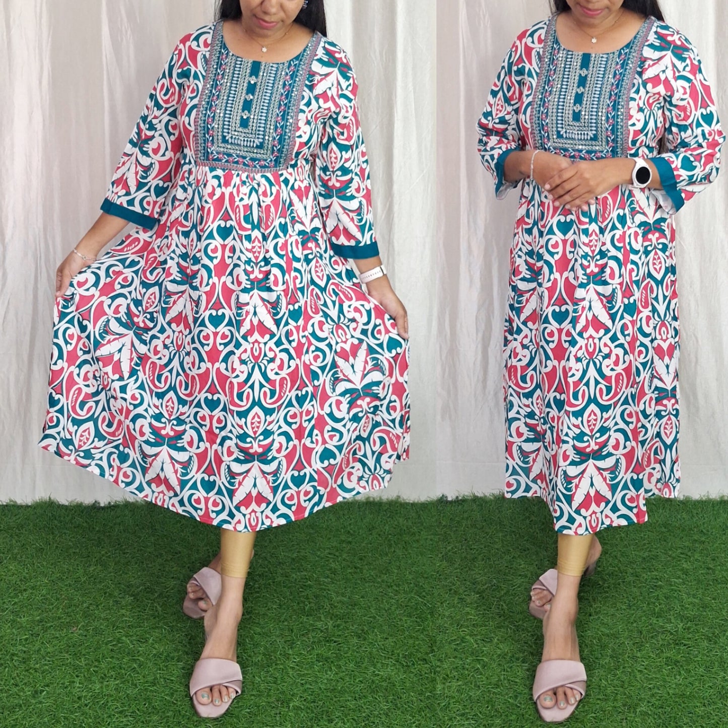 Rayon Embroidery Kurti( without lining) ( Non Feeding only)-065