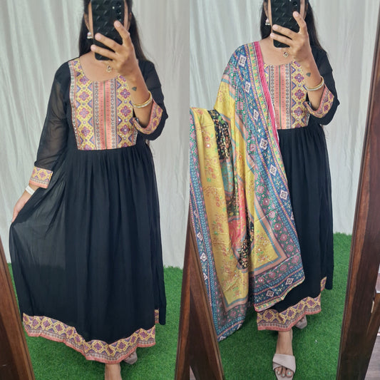 Buy 1 Get 1 Free Party wear Georgette Dress with Duppata ( Non Feeding only)