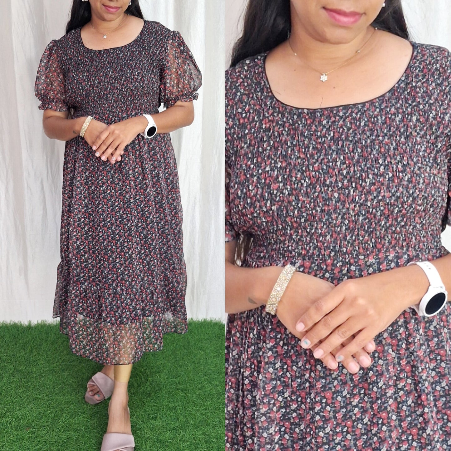 Georgette Smoking Dress (with Lining) ( Non Feeding only)-099