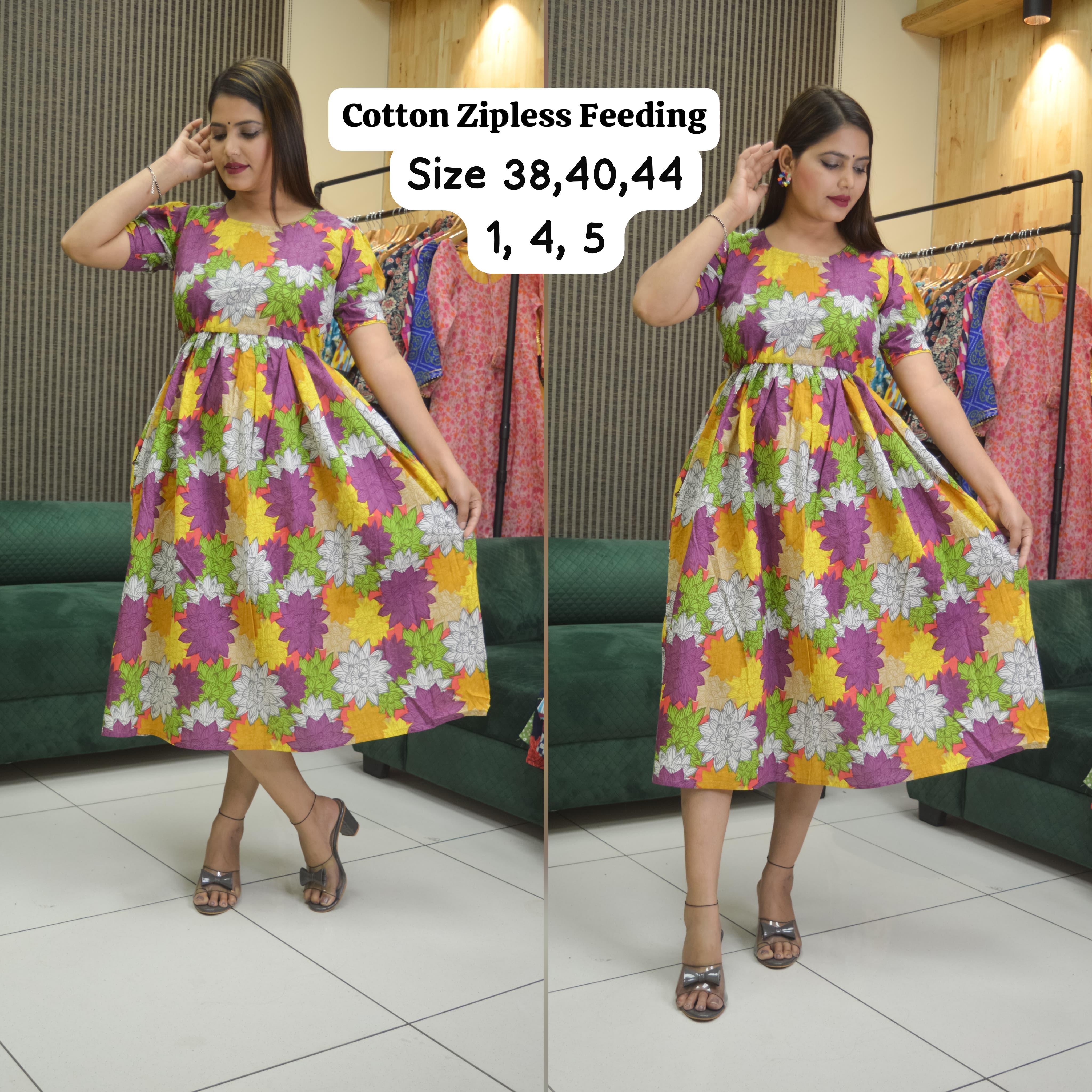 PULL UP MATERNITY/Zipless FEEDING KURTIS (Without lining)