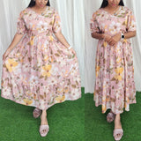 Buy 1 Get 1 Free Chinon Printed Gowns (with Lining) ( Non Feeding only)-086