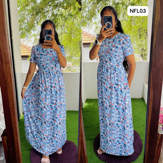 FLN063 Cotton Loungewear Full Maxi (Non feeding) LENGTH 50-51"