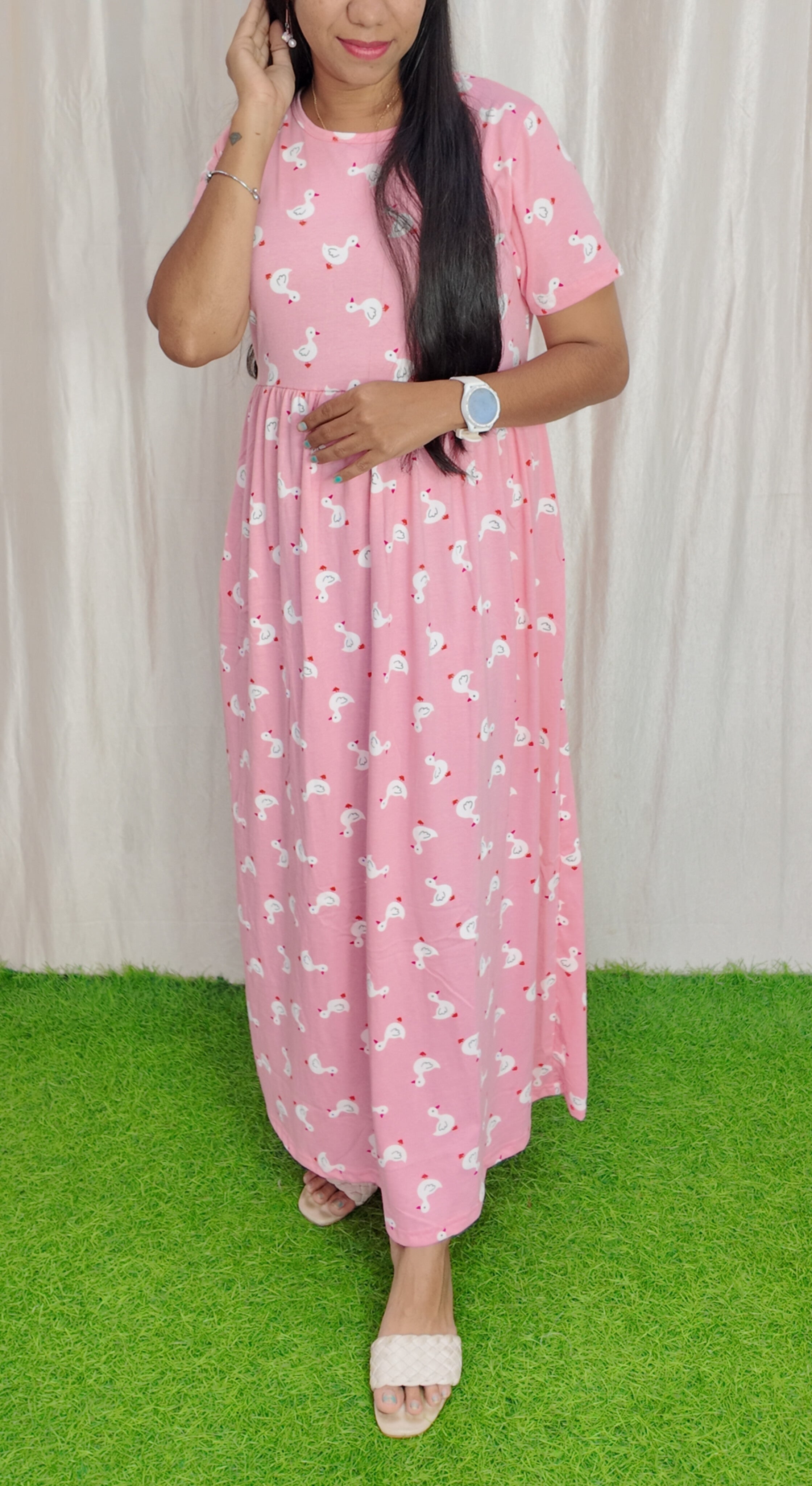 Cotton Loungewear Maxi (Non feeding) Buy 3 @1200/-