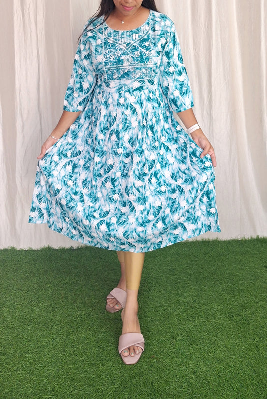 Buy 1 Get 1 Free Rayon Embroidery Kurti( Non Feeding only)