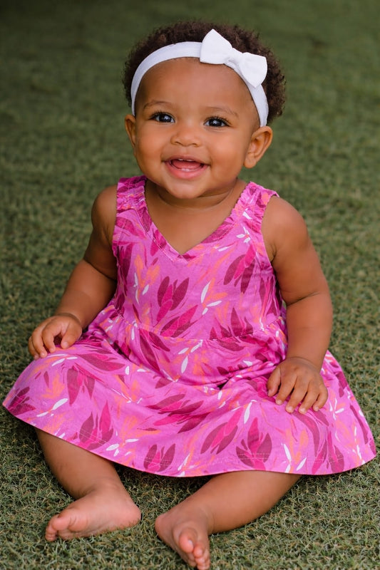 SF005-Elastic Shoulder Type Cotton knit Frocks for Little One's Buy 5 @600/-
