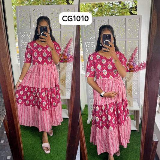 New Feeding/Maternity Pure cotton Maxi with lining CG1010