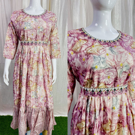 Cotton Embroidery Kurti( with lining) ( Non Feeding only)-128