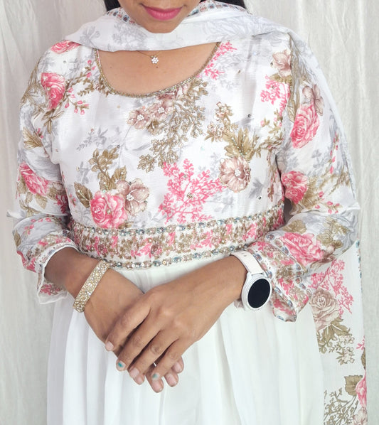 Georgette Work Kurti with Duppata( Non Feeding only)